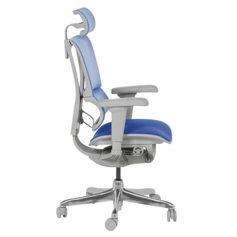 Ергономичен офис стол Ultra сива рамка-син